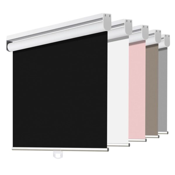 100% Blackout Roller Shades for Windows - Cordless Black Window Shades