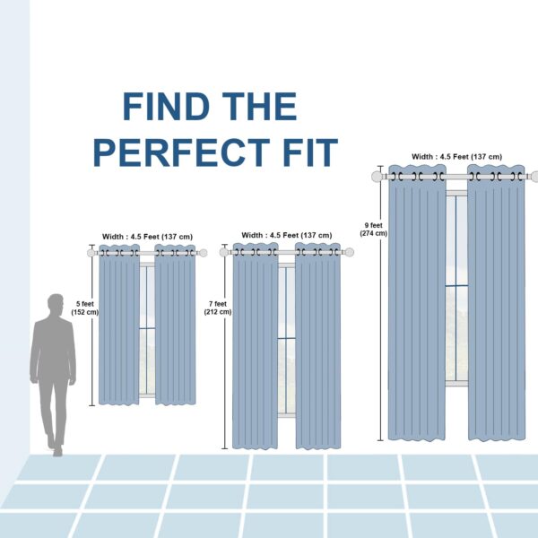Homestan Blackout Curtains: Room Darkening Insulated Set for Doors, 7 Feet - Image 3
