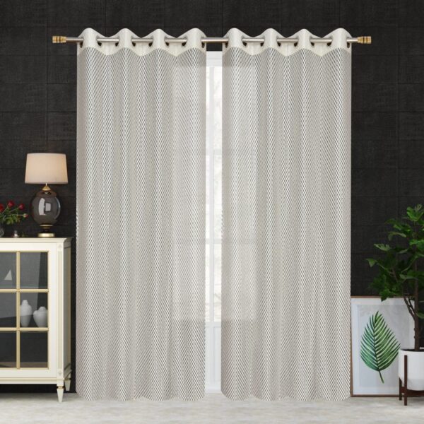 9Ft Eyelet Door Curtains for Living Room | Washable Polyester Set of 2 - Image 2