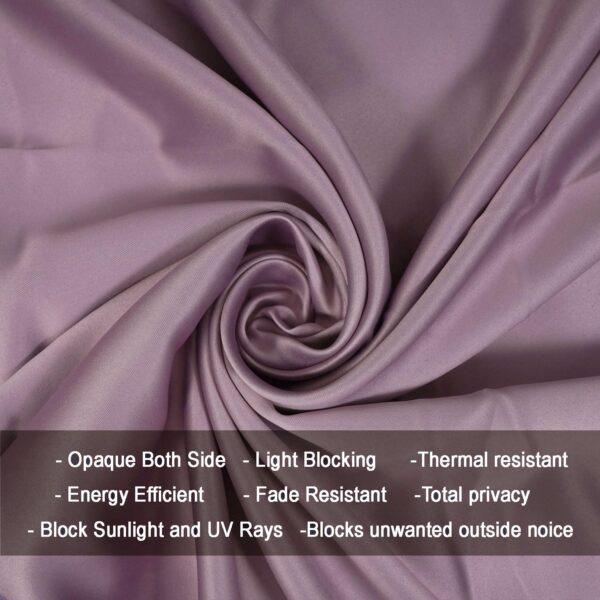 Lavender Blackout Curtains: 7 Feet Long Room Darkening for Home & Office - Image 7