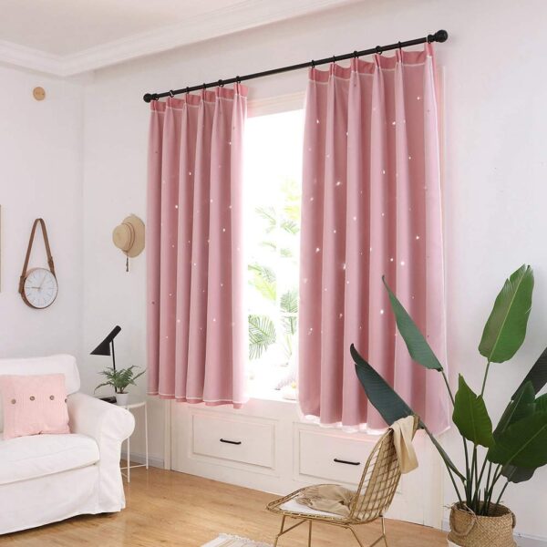 JAWL Pink Darkening Curtains: Breathable, Fade-Resistant for Living and Kids' Rooms - Image 4