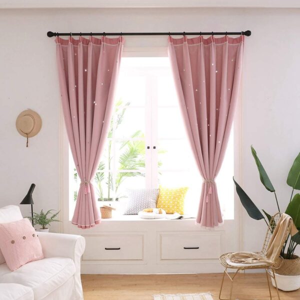 JAWL Pink Darkening Curtains: Breathable, Fade-Resistant for Living and Kids' Rooms - Image 6