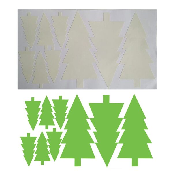 Merry Christmas Snowman Wallpaper Sticker with Glow in Dark Pine Tree - Image 4