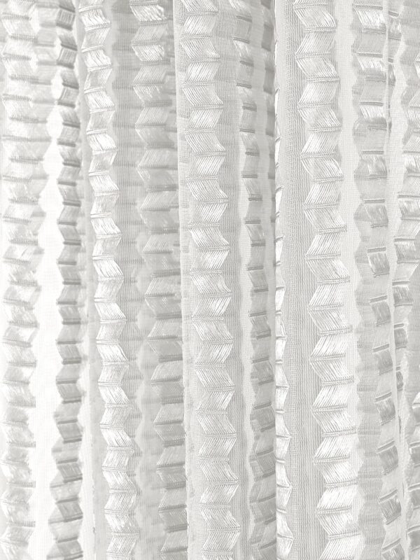 Elegant Solimo Sheer Jacquard Window Curtains - 5 Feet, White, Pack of 2 - Image 4