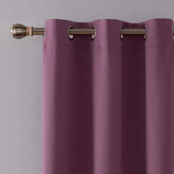 Room Darkening Thermal Blackout Curtains - 5 Feet Wine Window Treatment - Image 3