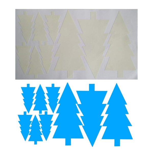 Merry Christmas Wallpaper Sticker: Glow-in-the-Dark Snowman and Pine Tree Decor - Image 4