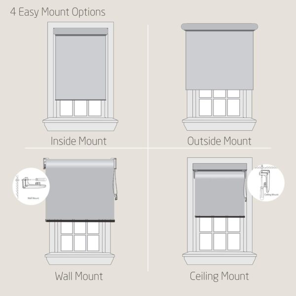 Semi-Blackout Roller Blinds for Windows: Stylish UV Protection in Snow White - Image 8