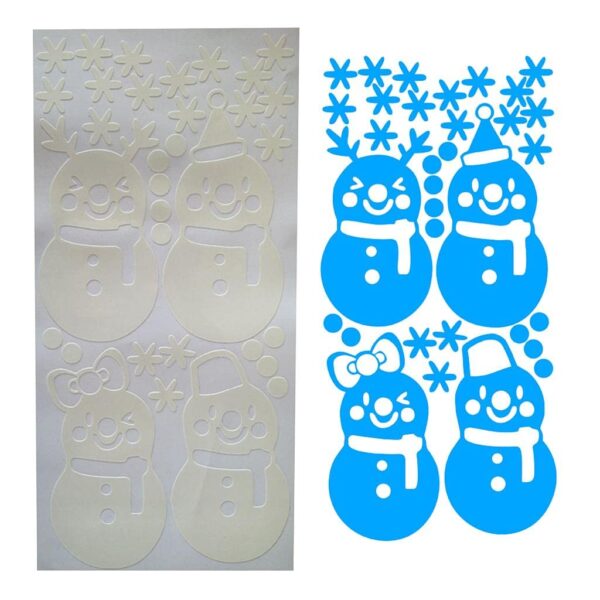 Merry Christmas Snowman Glow-in-the-Dark Wallpaper Sticker for Festive Decor - Image 3