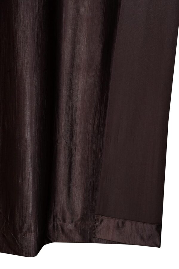 Faux Texture Brown Room Darkening Curtains for Doors | 7 Feet Panels Set - Image 3