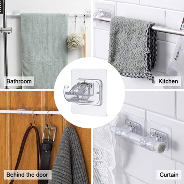 No Drill Curtain Rod Brackets: Easy Self-Adhesive Curtain Hooks for Home Use - Image 4