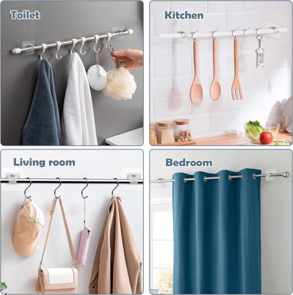 No Drill Curtain Rod Brackets: Easy Self-Adhesive Curtain Hooks for Home Use - Image 6