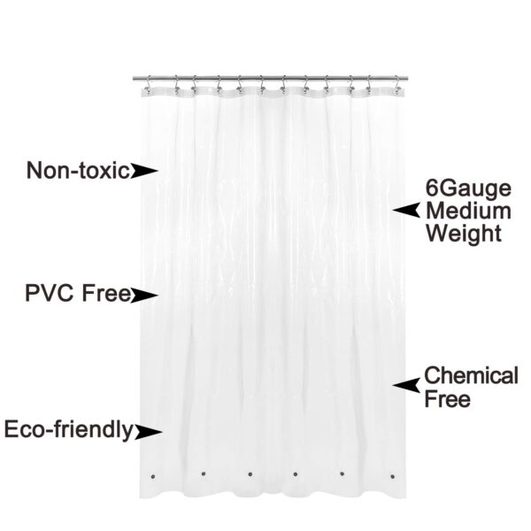 Waterproof Eco-Friendly Shower Curtain 72x75 Inches - Mold & Mildew Resistant - Image 4