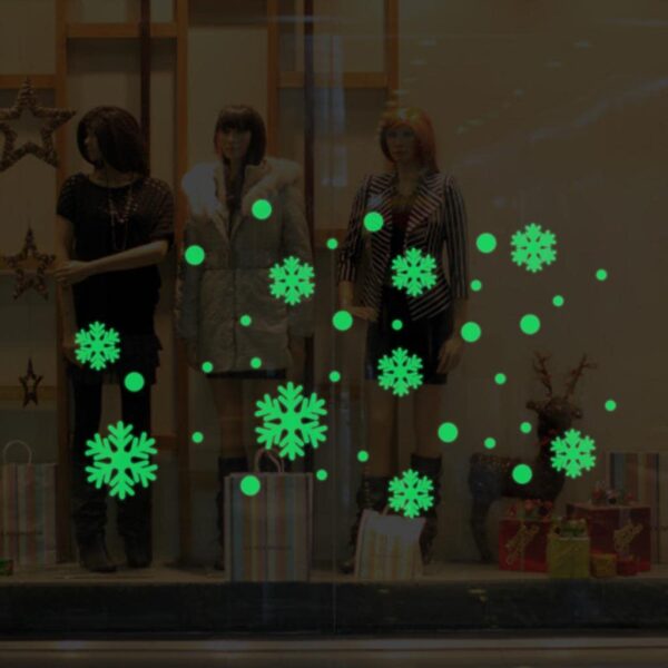 Merry Christmas Wallpaper Sticker: Glow in the Dark Snowman & Snowflakes - Image 6