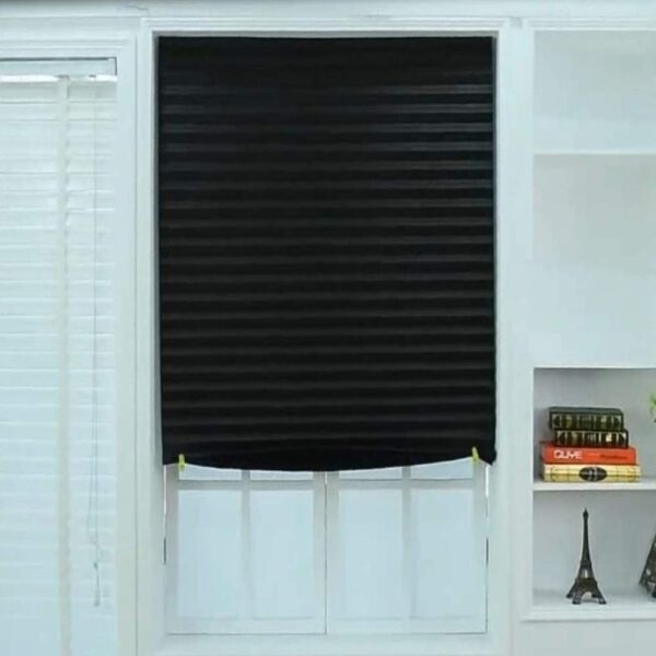 Blackout Pleated Window Shades: Cordless Black Blinds for Total Light Control - Image 2