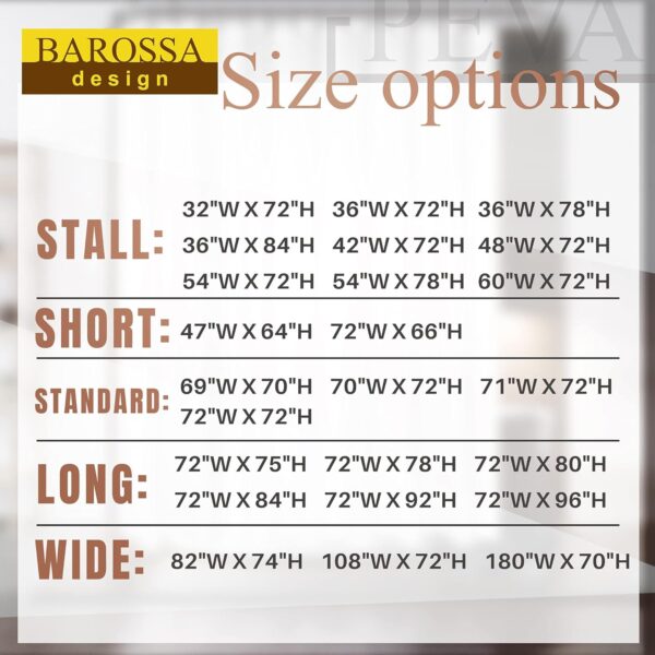 Barossa Design Waterproof Shower Curtain for 42-Inch Shower Stalls - Eco-Friendly - Image 3