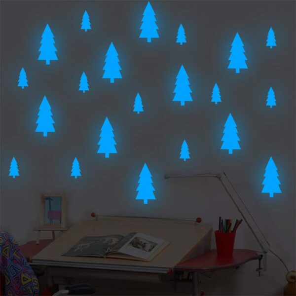 Merry Christmas Wallpaper Sticker: Glow in the Dark Snowman & Pine Tree - Image 5