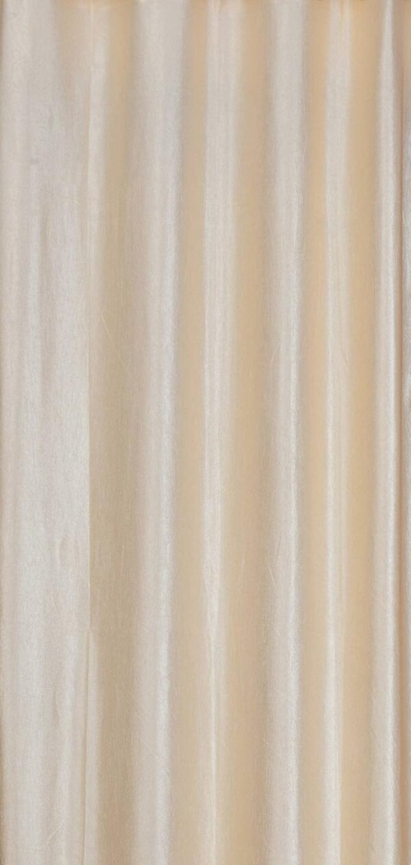 Modern Solid Crush Long Door Curtains Set of 3 in Yellow and Cream - Image 3