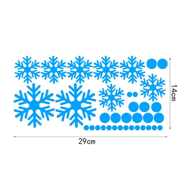 Merry Christmas Snowman Wallpaper Sticker: Glow in Dark Blue Snowflakes - Image 4