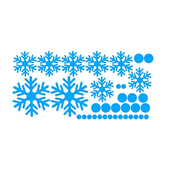 Merry Christmas Snowman Wallpaper Sticker: Glow in Dark Blue Snowflakes - Image 5