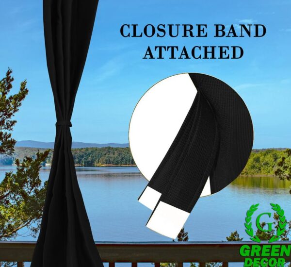 Black Outdoor Curtains with UV Protection for Balcony and Window Temperature Control - Image 5