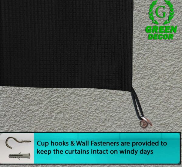 Black Outdoor Curtains with UV Protection for Balcony and Window Temperature Control - Image 4