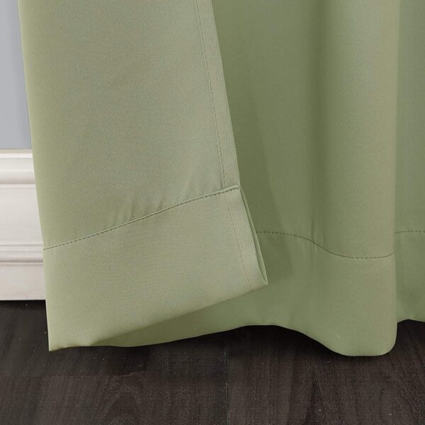 Olive Green Room Darkening Blackout Curtains for 5 Feet Windows - Image 5