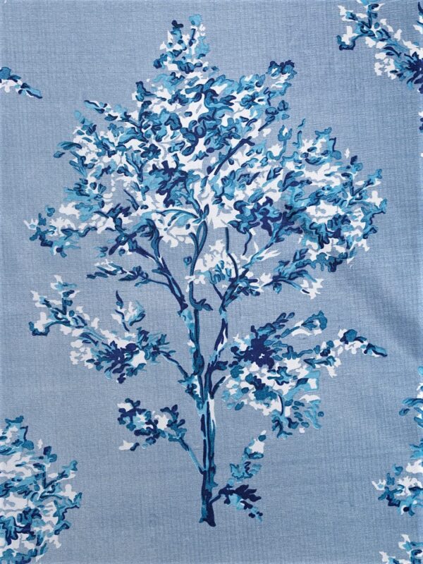 Stylish Blue Eyelet Door Curtains: Floral Polyester String Design (Pack of 2) - Image 3