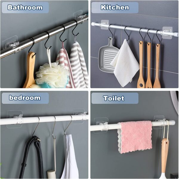 No-Drill Self-Adhesive Curtain Rod Brackets for Easy Home Installation - Image 3