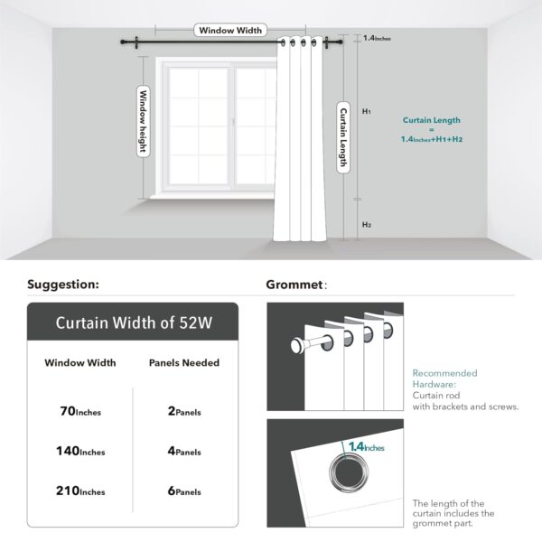 Stylish Deconovo Blackout Curtains: Light Blocking & Soundproof for Any Room - Image 9