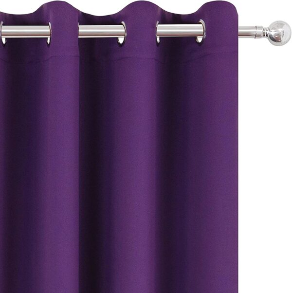 Thermal Insulated Purple Blackout Curtains for 6 Feet Windows - Room Darkening - Image 2