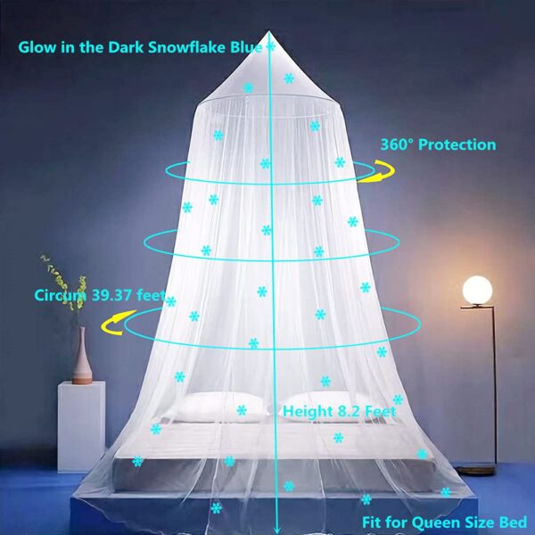 Glow in the Dark Snowflake Canopy for Girls' Princess Bedroom Decor - Image 5