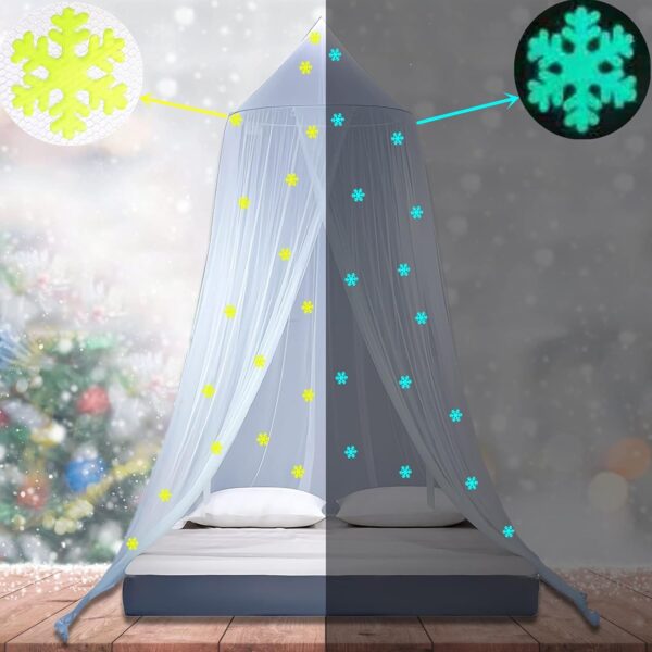 Glow in the Dark Snowflake Canopy for Girls' Princess Bedroom Decor - Image 4