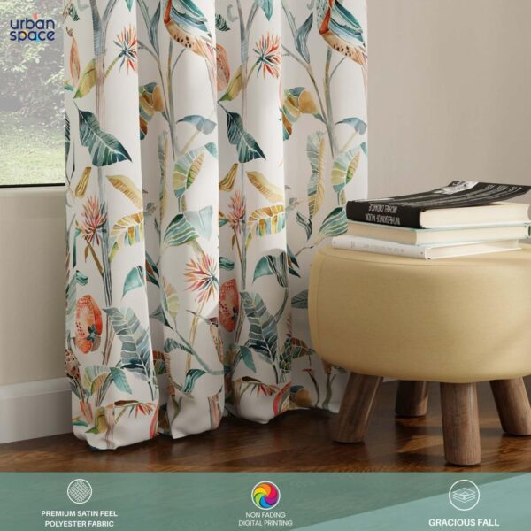 Urban Space 8 Ft Blackout Curtains Set for Living Room Doors - Image 3