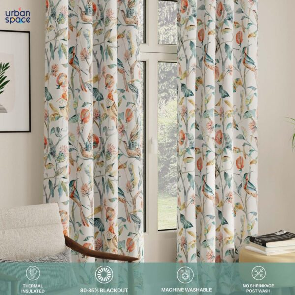 Urban Space 8 Ft Blackout Curtains Set for Living Room Doors - Image 4