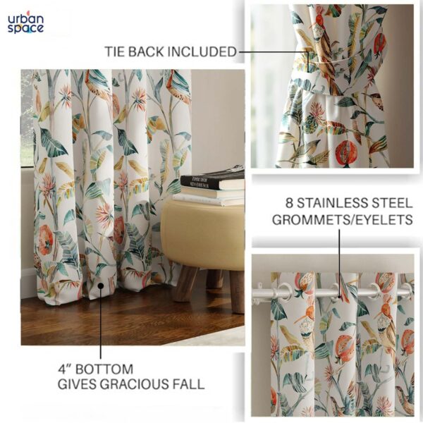 Urban Space 8 Ft Blackout Curtains Set for Living Room Doors - Image 5