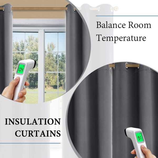 Light Grey Room Darkening Thermal Blackout Curtains for 5 Feet Windows - Image 7