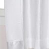 Faux Texture White Room Darkening Curtains for Doors - Set of 2 Panels - Image 3