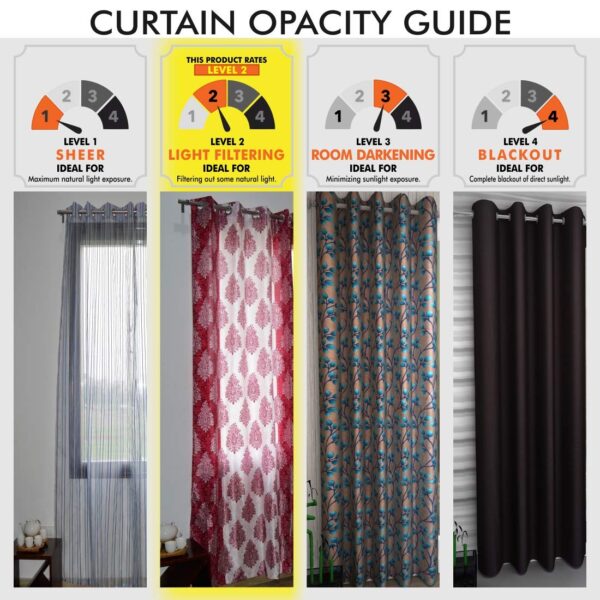 Elegant Brown Polyester Long Door Curtain Set - 9ft Eyelet Design - Image 4