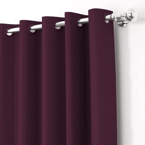 Blackout Window Curtains Set of 2 - Purple Room Darkening for Any Room - Image 2