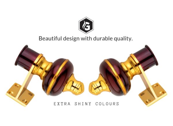 Maroon Gold Curtain Brackets Set: Stylish Accessories for Your Home Decor - Image 2