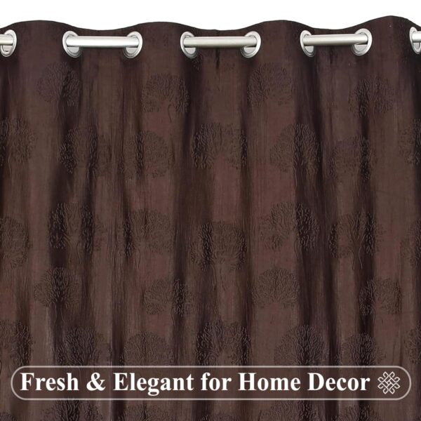 Elegant 8 Feet Long Coffee Grommet Curtains for Modern Living Spaces - Image 2