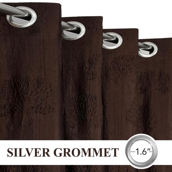 Elegant 8 Feet Long Coffee Grommet Curtains for Modern Living Spaces - Image 3