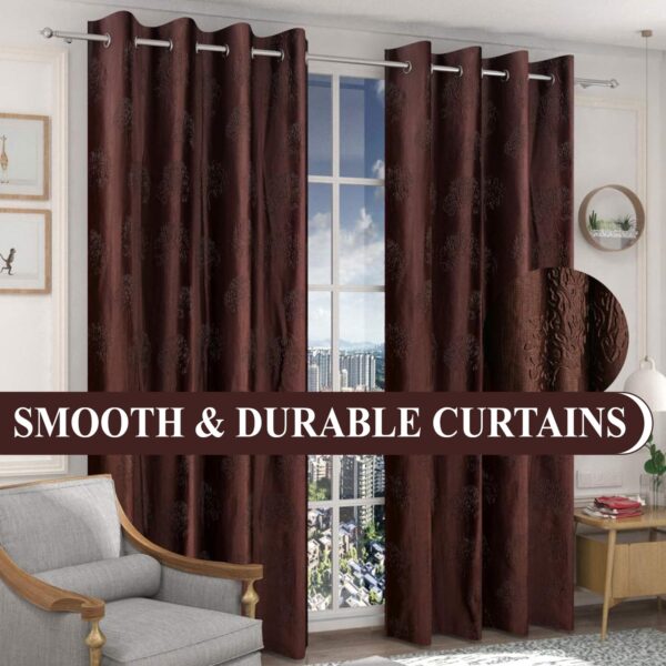 Elegant 8 Feet Long Coffee Grommet Curtains for Modern Living Spaces - Image 6