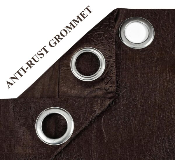 Elegant 8 Feet Long Coffee Grommet Curtains for Modern Living Spaces - Image 7