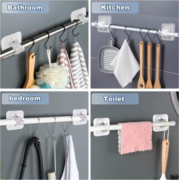 No Drill Curtain Rod Brackets: Easy, Adjustable, and Adhesive Curtain Holders - Image 8