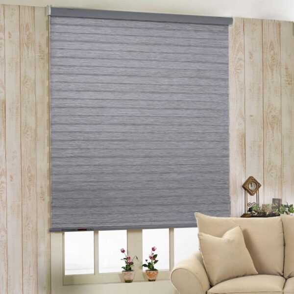 Zebra Blinds: Stylish Grey Polyester Curtains for Windows and Outdoor Use