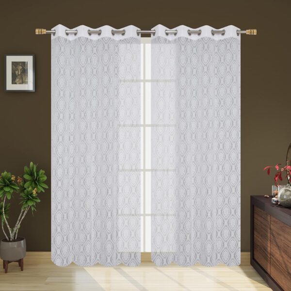 FAB CASTLE Dmass Semi Sheer Transparent Curtains for Elegant Long Doors - Image 2