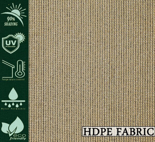 Beige Black HDPE Curtains - 85-90% Sun Block & UV Protection - Image 4