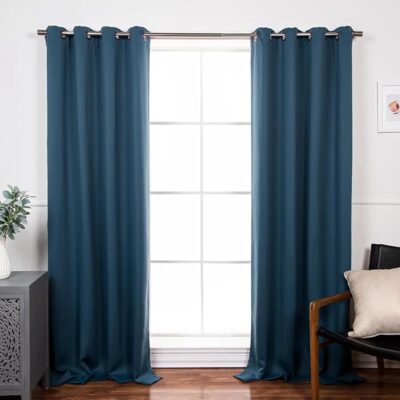 Tramb Solid Brown Polyester Blackout Curtains for Total Home Privacy