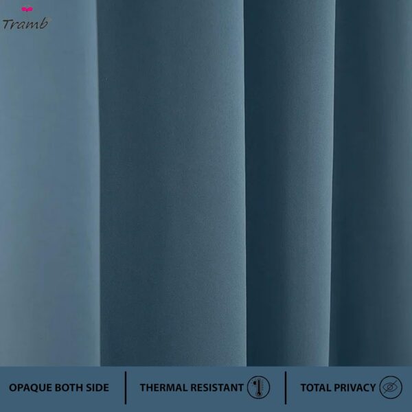 Tramb Solid Brown Polyester Blackout Curtains for Total Home Privacy - Image 3